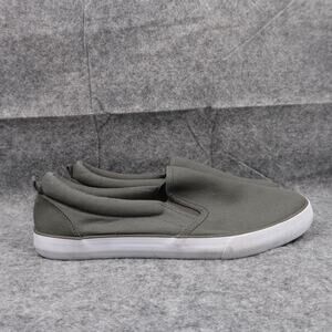 A New Day Shoes Womens 10 Slip On Sneakers Casual Canvas Trainers Grey Flats